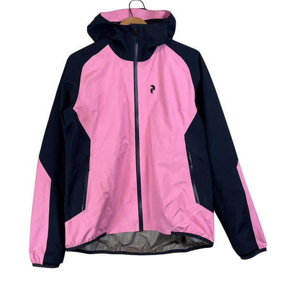 Peak Performance Jackets & Blazers - Peak Performance Pac Gore Tex Women's Pink Navy Hooded Jacket Size L